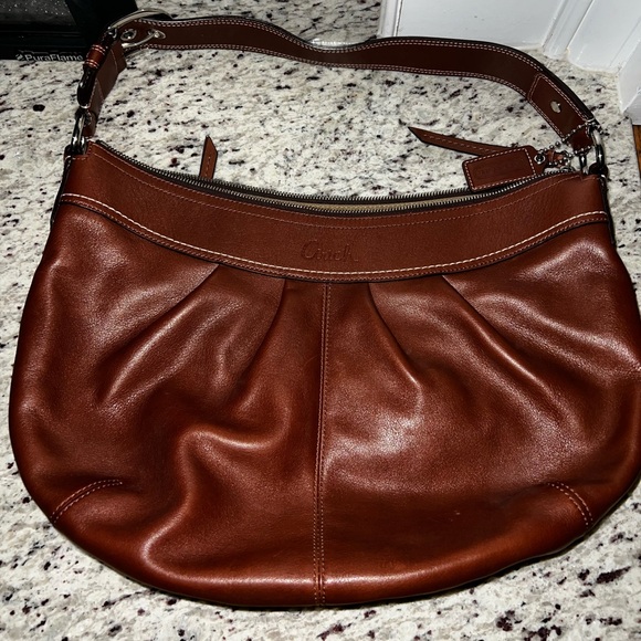 Brown Leather Coach Hobo Bag - Picture 2 of 14